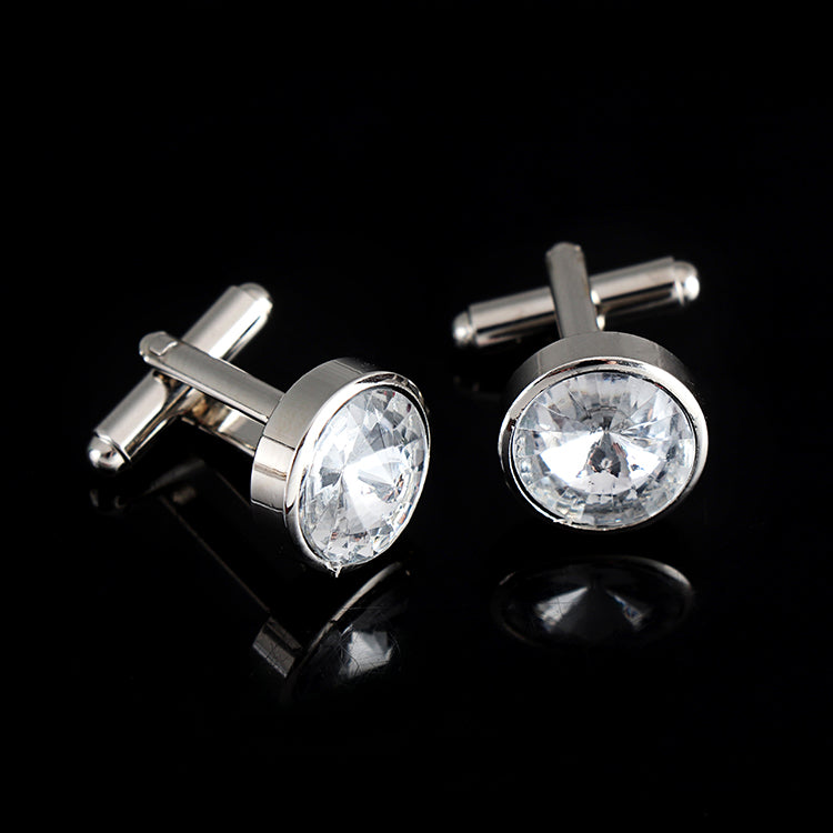 Multicolor French Men's Shirt Metal Cufflink Transparent