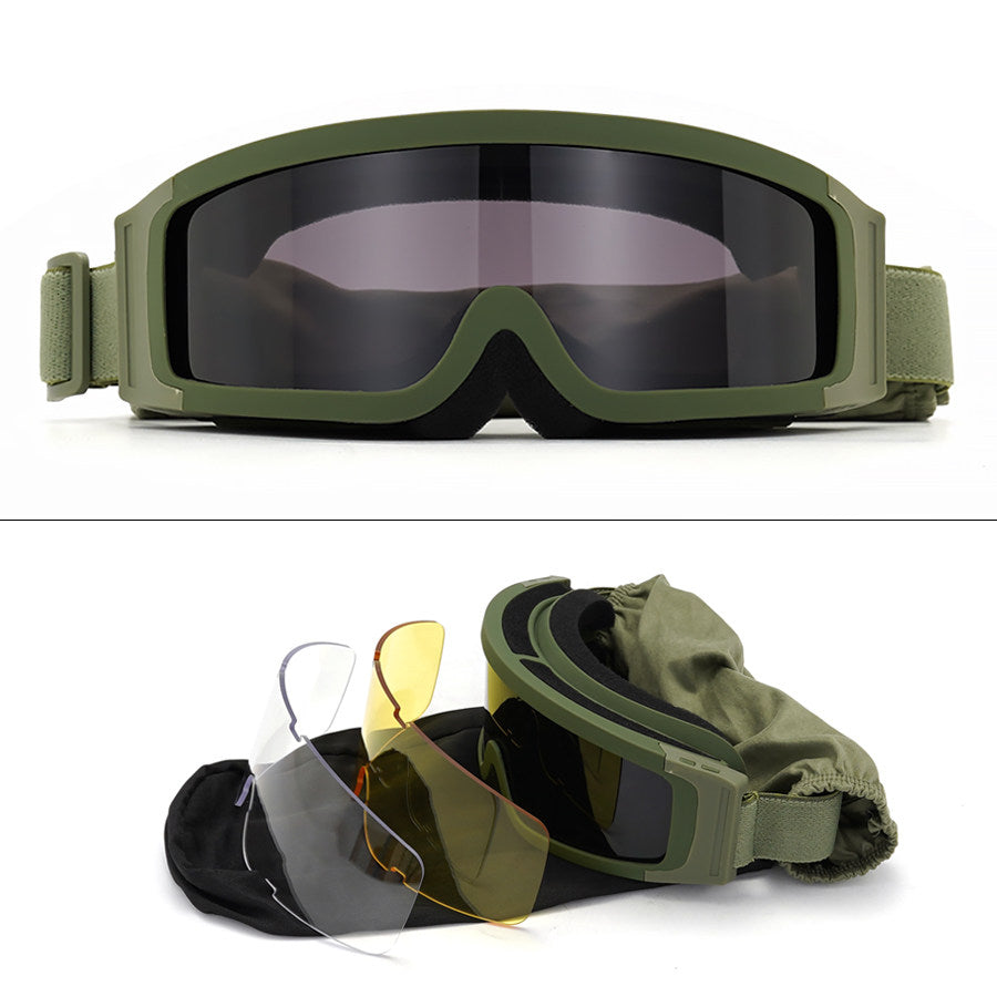 Anti Fog Tactical Anti Explosion Shooting Glasses Can Be Worn For Myopia Green