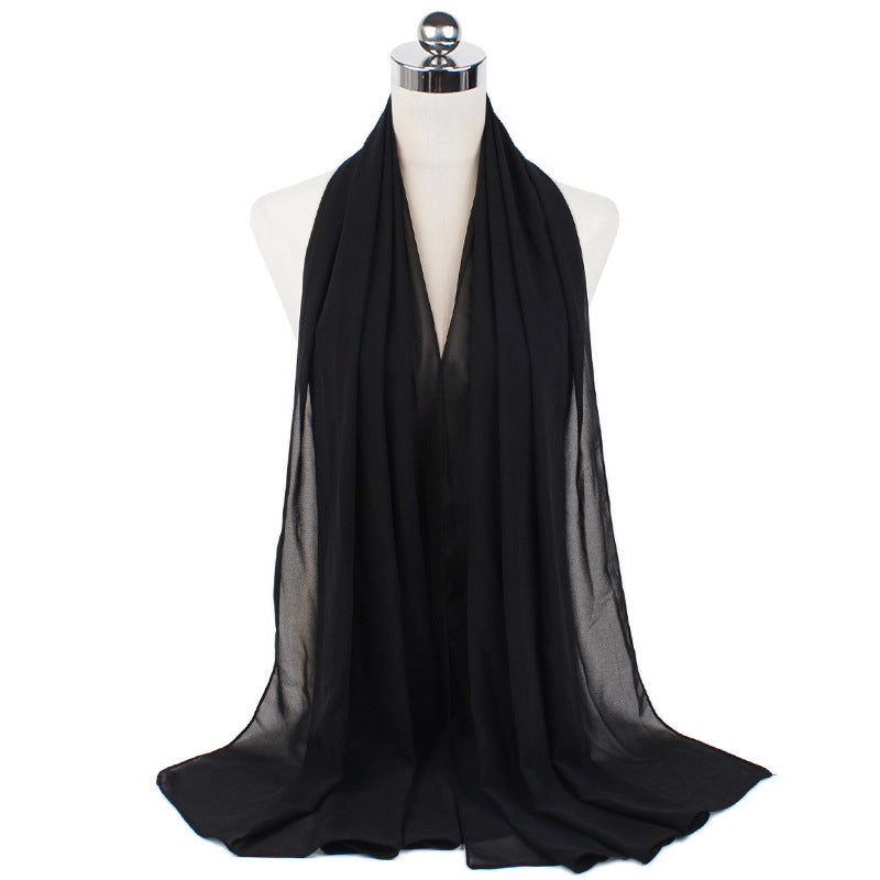 Monochrome Pearl Chiffon Hijab Scarf Bubble N 70X180cm