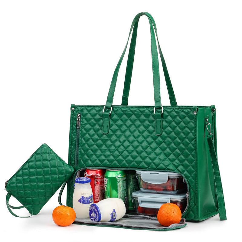 2in1 Tote And Lunch Bag Combo Extra-large Tote Dark Green