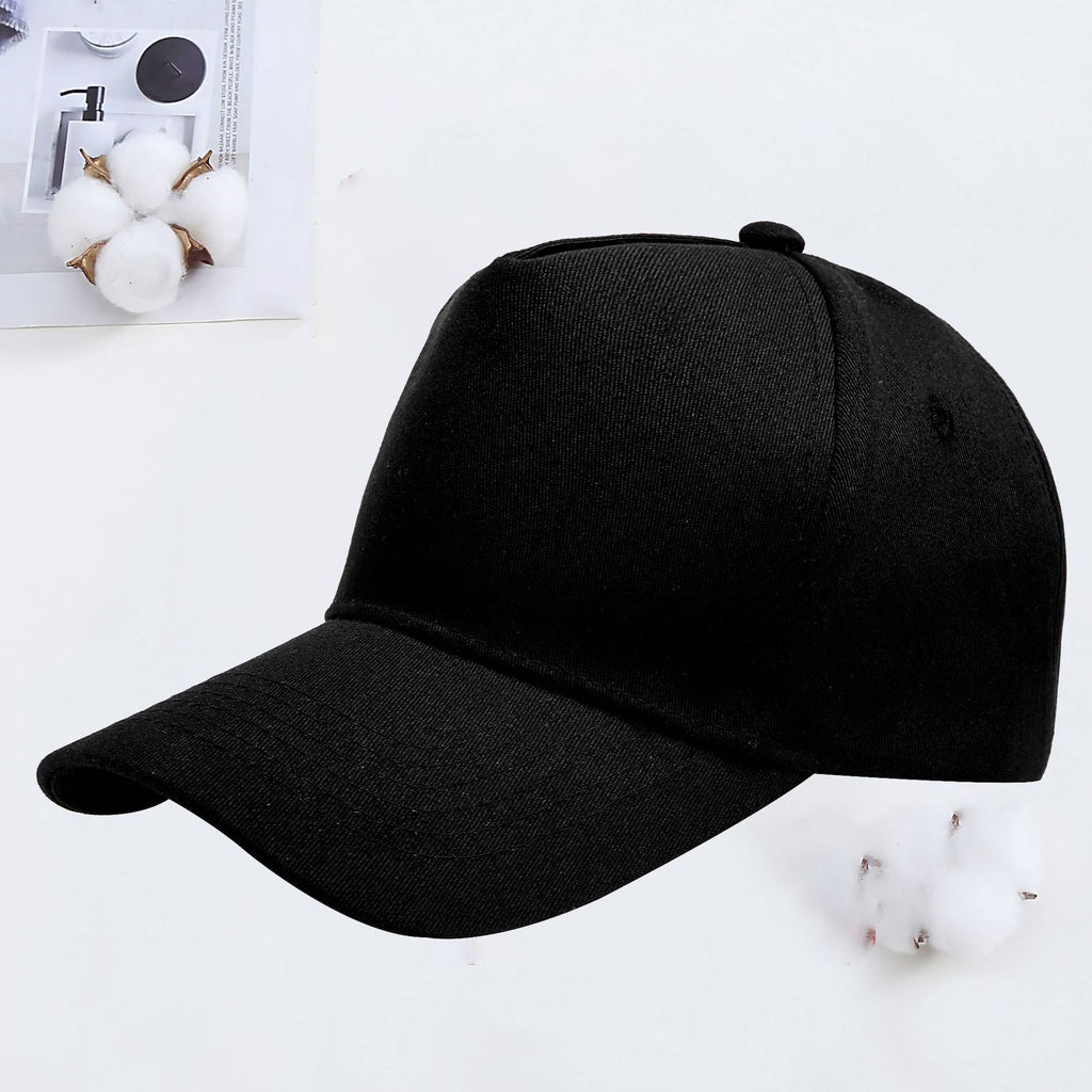 Baseball Cotton Embroidery Work Cap Black L