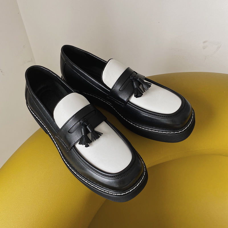 Leather Contrast Color Shoes