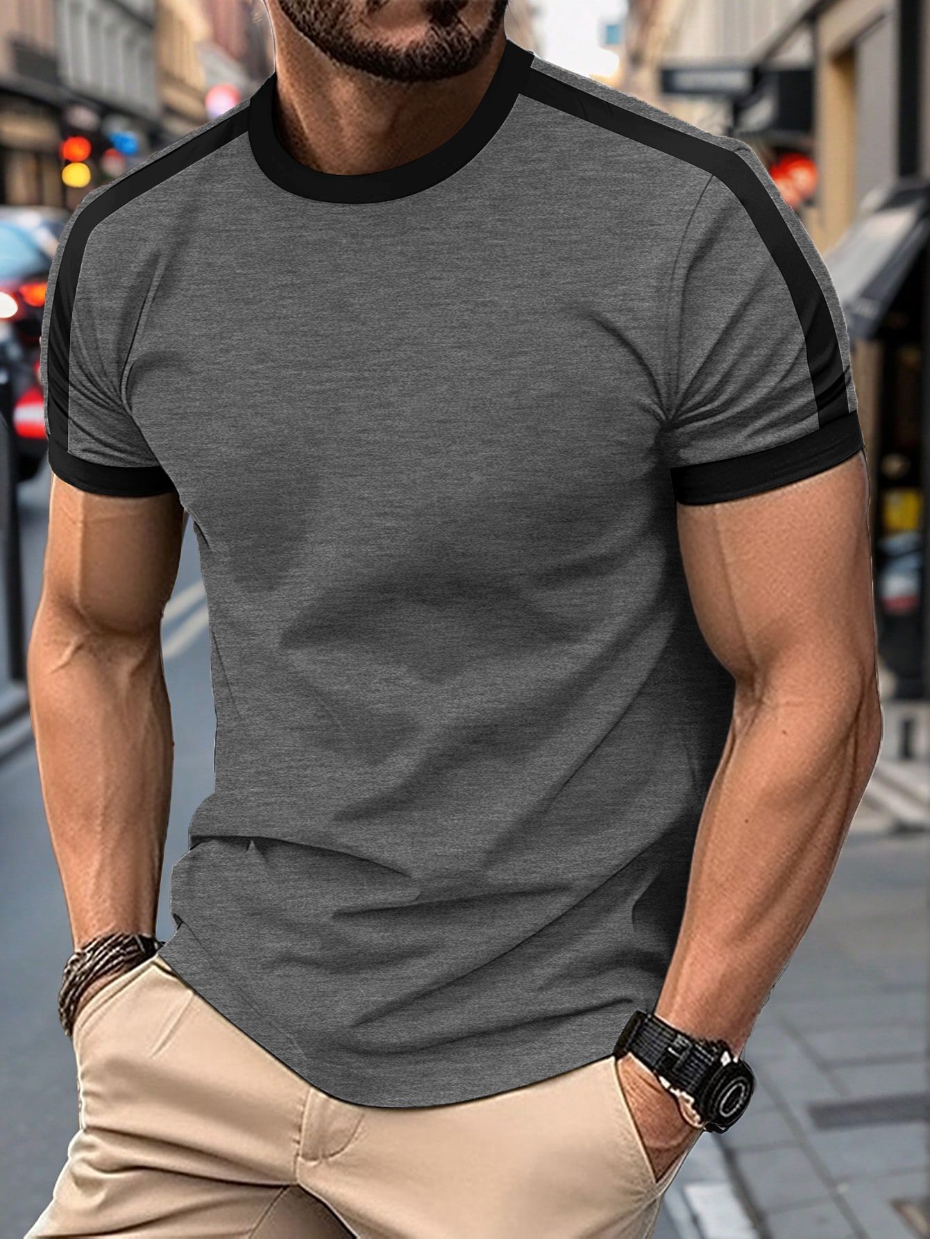 Casual Sports T-shirt Dark Gray