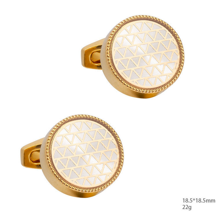 Round CD Accessories Enamel Cufflinks CA1002 7 Copper