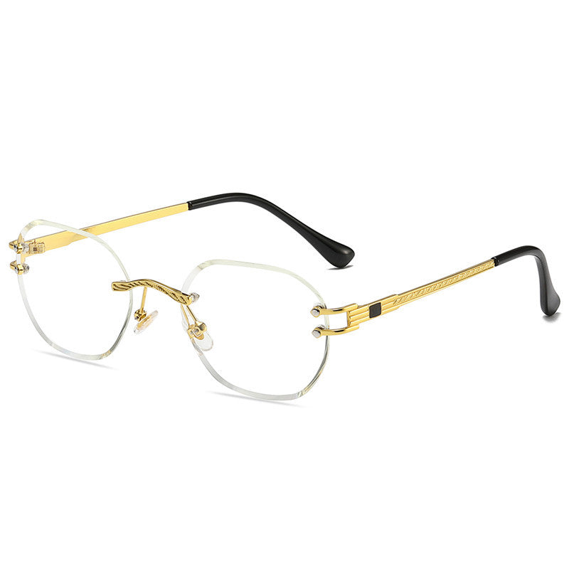 Trimming Sunglasses Ocean Lens Glasses Gold Frame White Flat