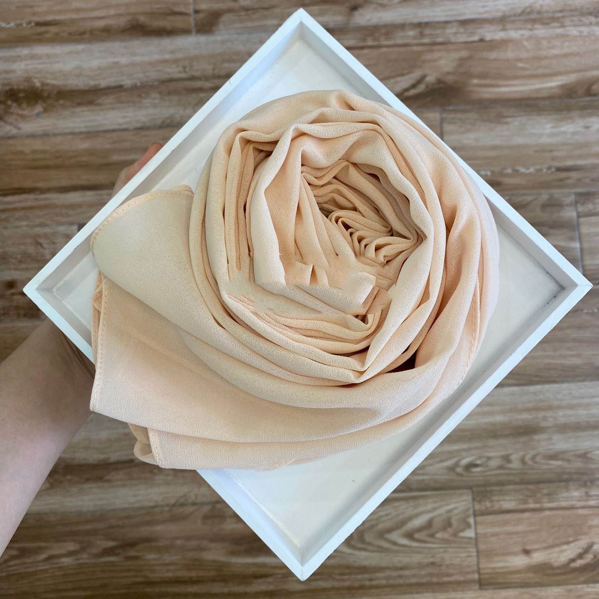 Women's Hijab Solid Pearl Chiffon Scarf Hibiscus Pink