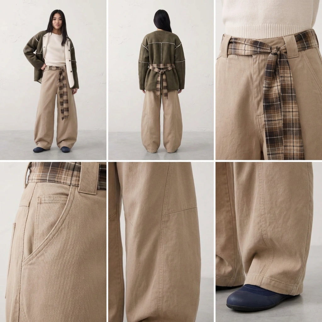 Retro Machete Casual Wide-leg Pants