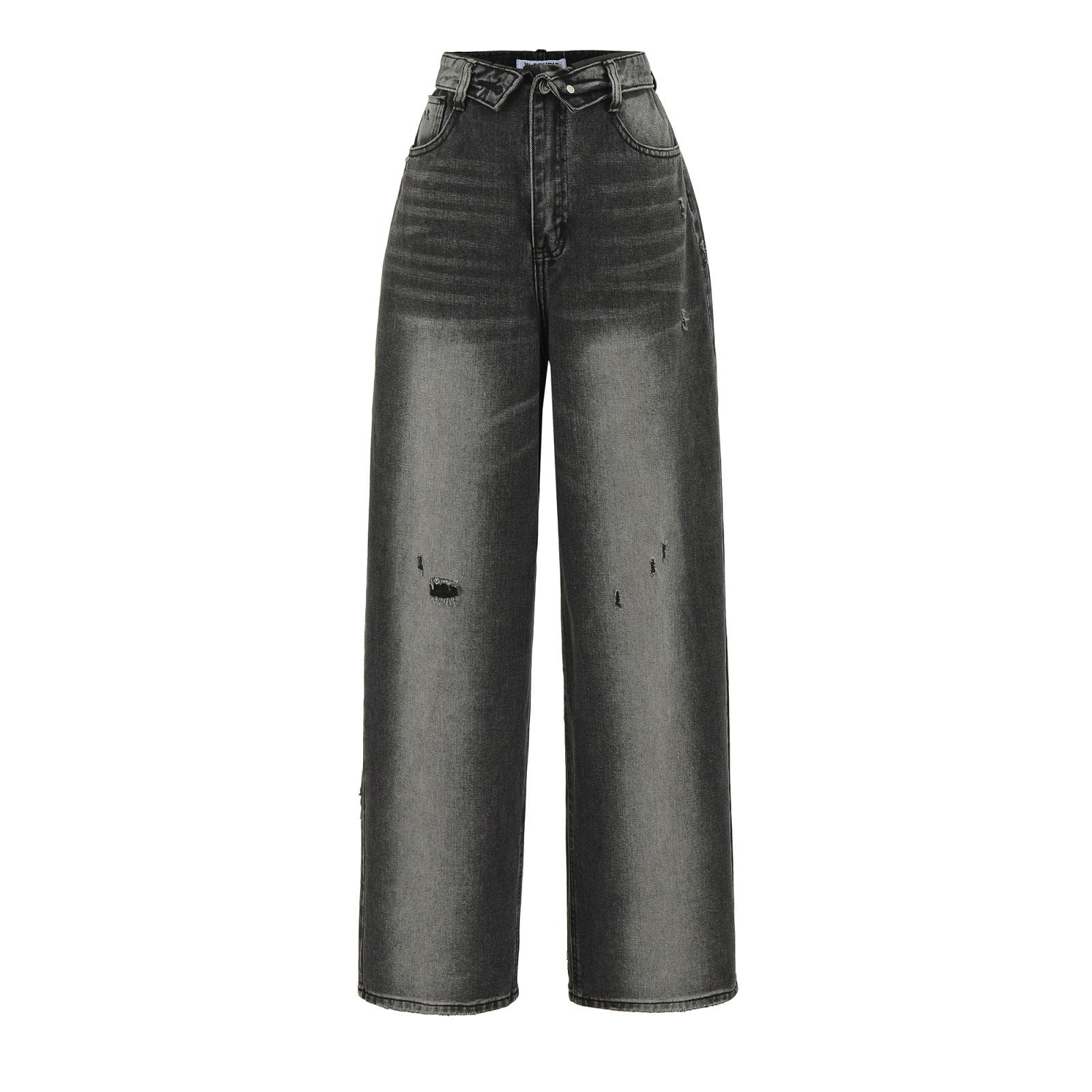 Wide-leg Pants With A Curled Hem