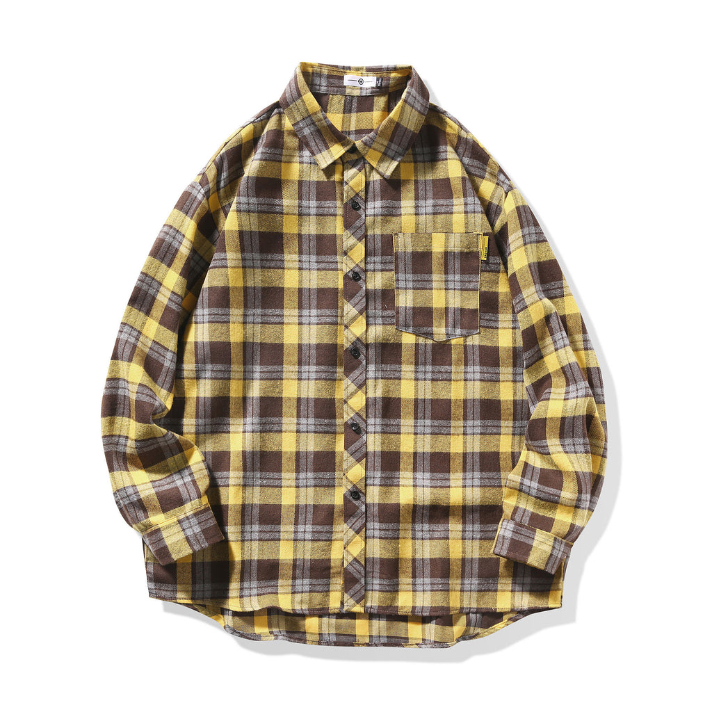 Loose-fitting Casual Plaid Shirt