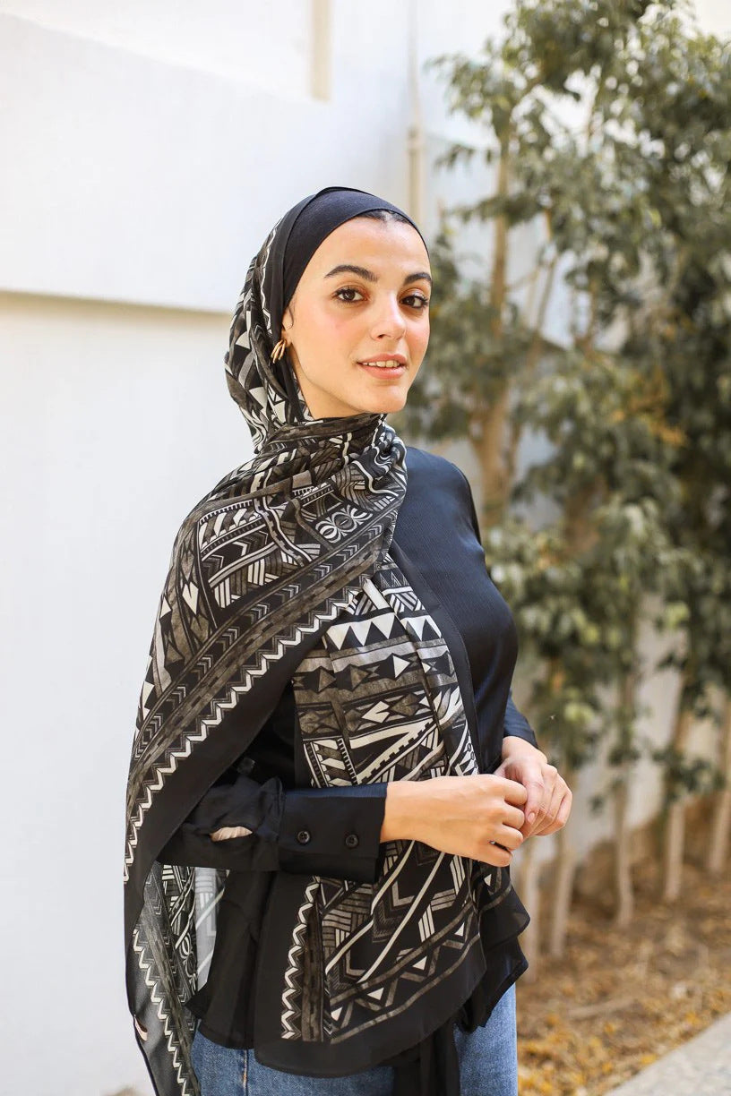 Satin Hijab Printed Shawl Headscarf 22style Above 175cm