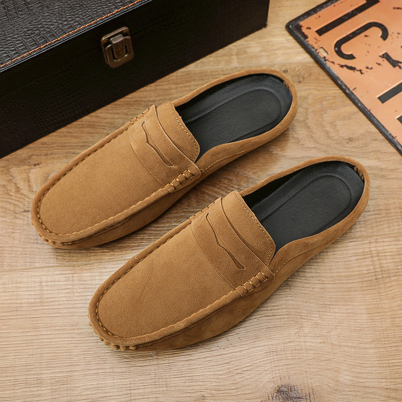 Men's Casual Half Slippers Brown