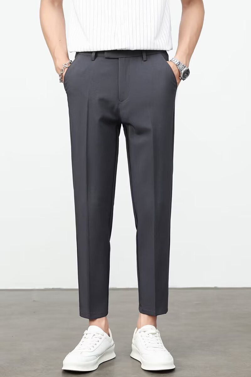 British-style Dapper Mens Dress Pants For Men Dark Gray