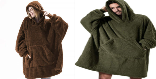 Hoodie Sweatshirt With Big Pocket Wearable Blanket