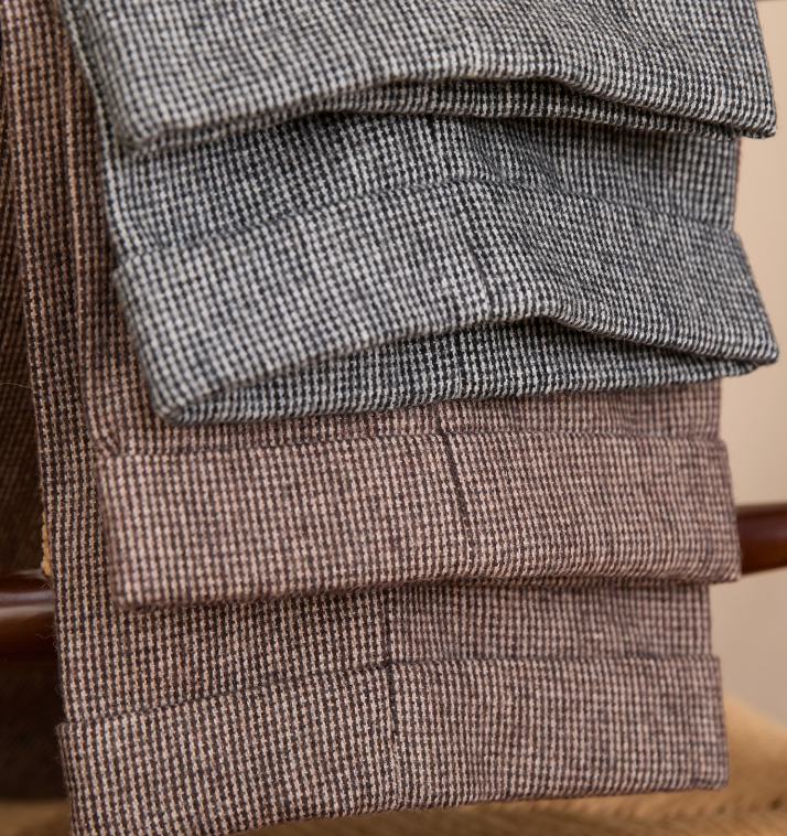 Houndstooth Wool Suit Pants For Men