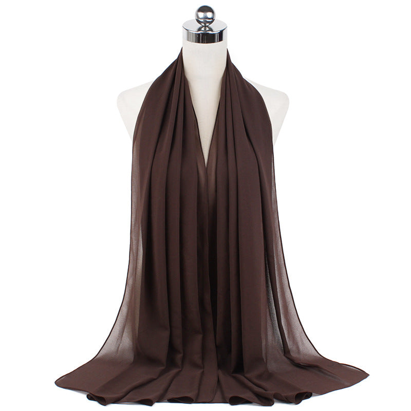 Monochrome Pearl Chiffon Hijab Scarf Bubble Z 70X180cm