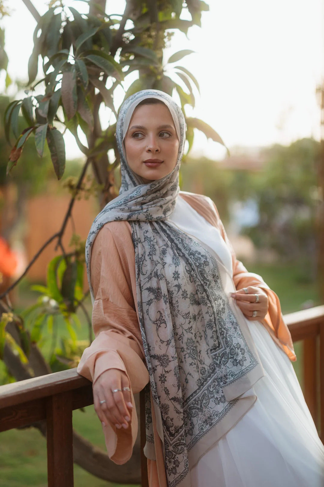 Satin Hijab Printed Shawl Headscarf 42style Above 175cm