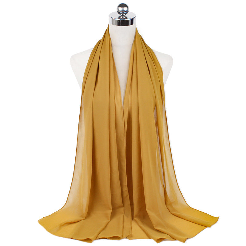 Monochrome Pearl Chiffon Hijab Scarf Bubble K 70X180cm