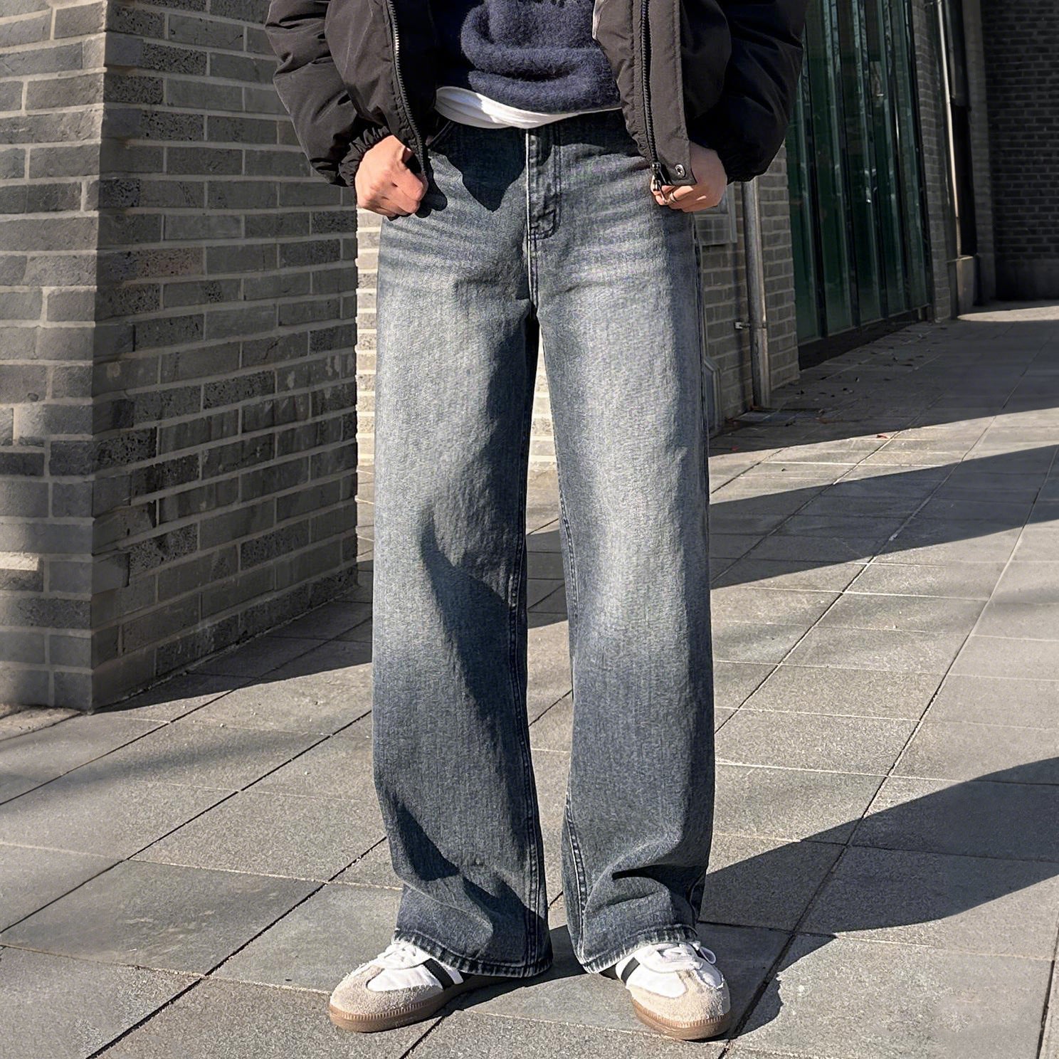 Straight-Leg Denim Jeans For Men FallWinter