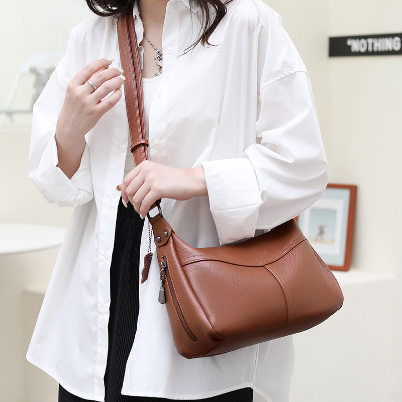 Casual Soft-surface Lightweight Large-capacity Crossbody Bag Yellow