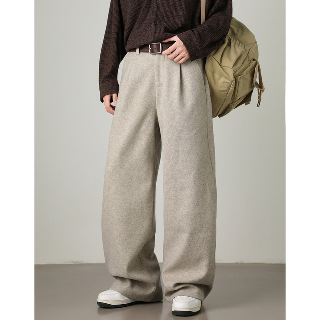 Thickened Wide-leg Pants Old-money Filbert Oats