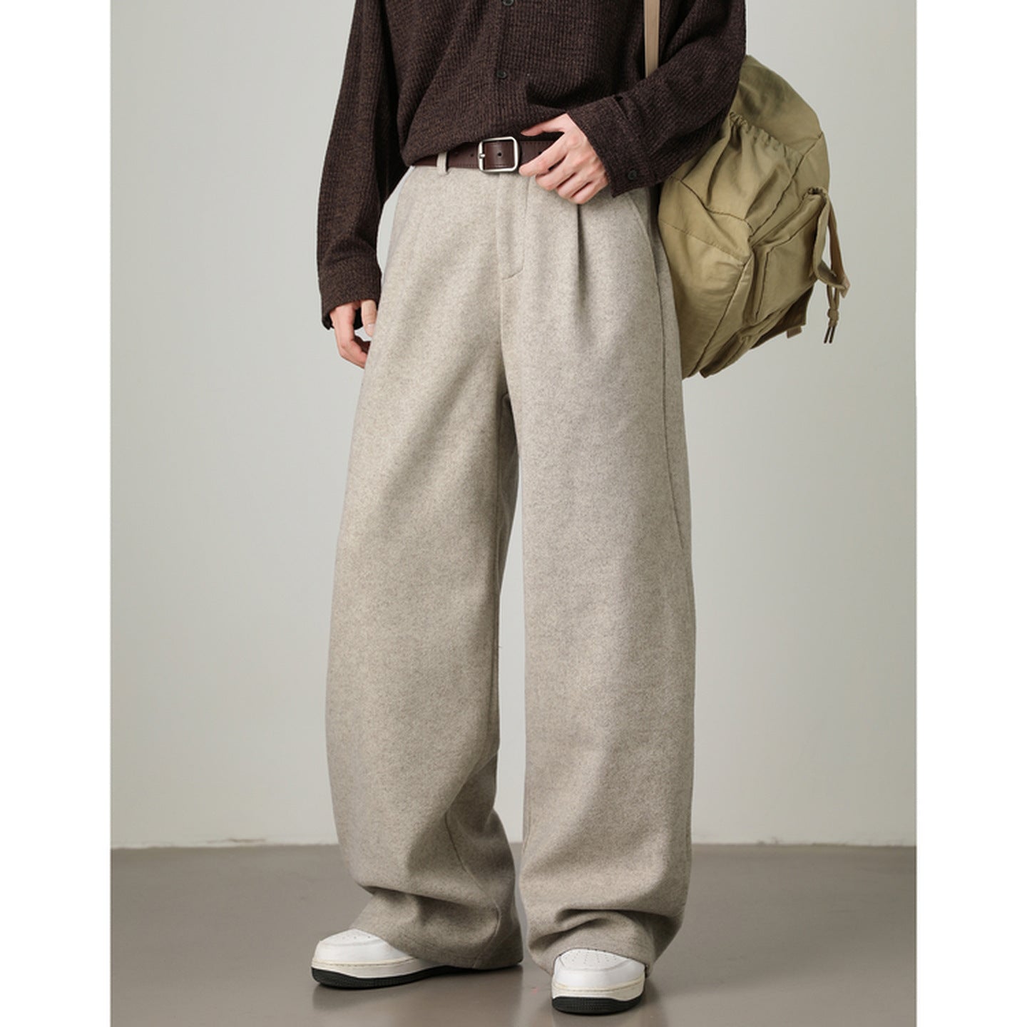 Thickened Wide-leg Pants Old-money
