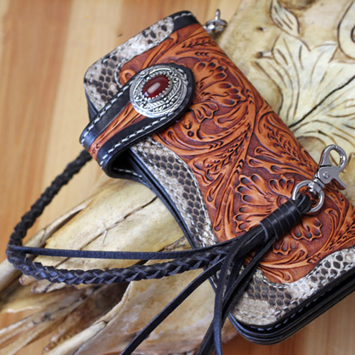Leather Wallet For Men's Long Style