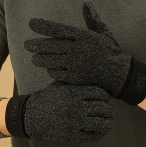 Cashmere-look Men's Winter Thermal Gloves Black Free Size