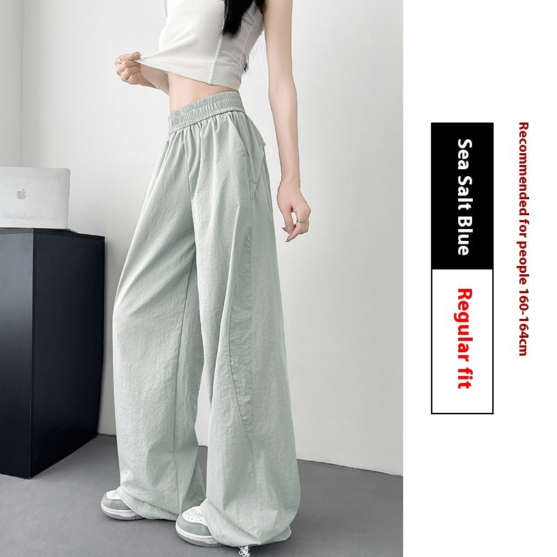 Cotton-like Wide-leg Sunscreen Pants Sea Salt Blue Regular H17642
