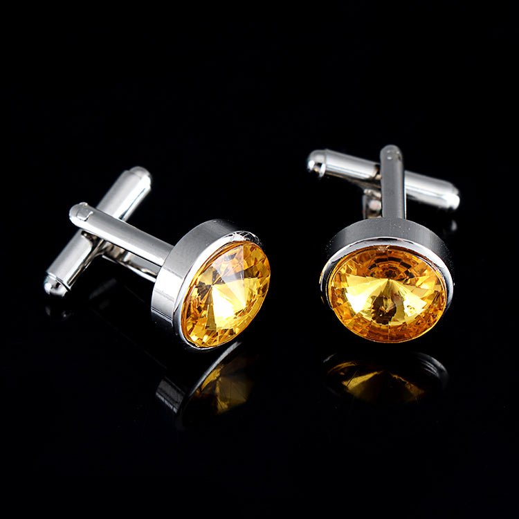 Multicolor French Men's Shirt Metal Cufflink Light Yellow