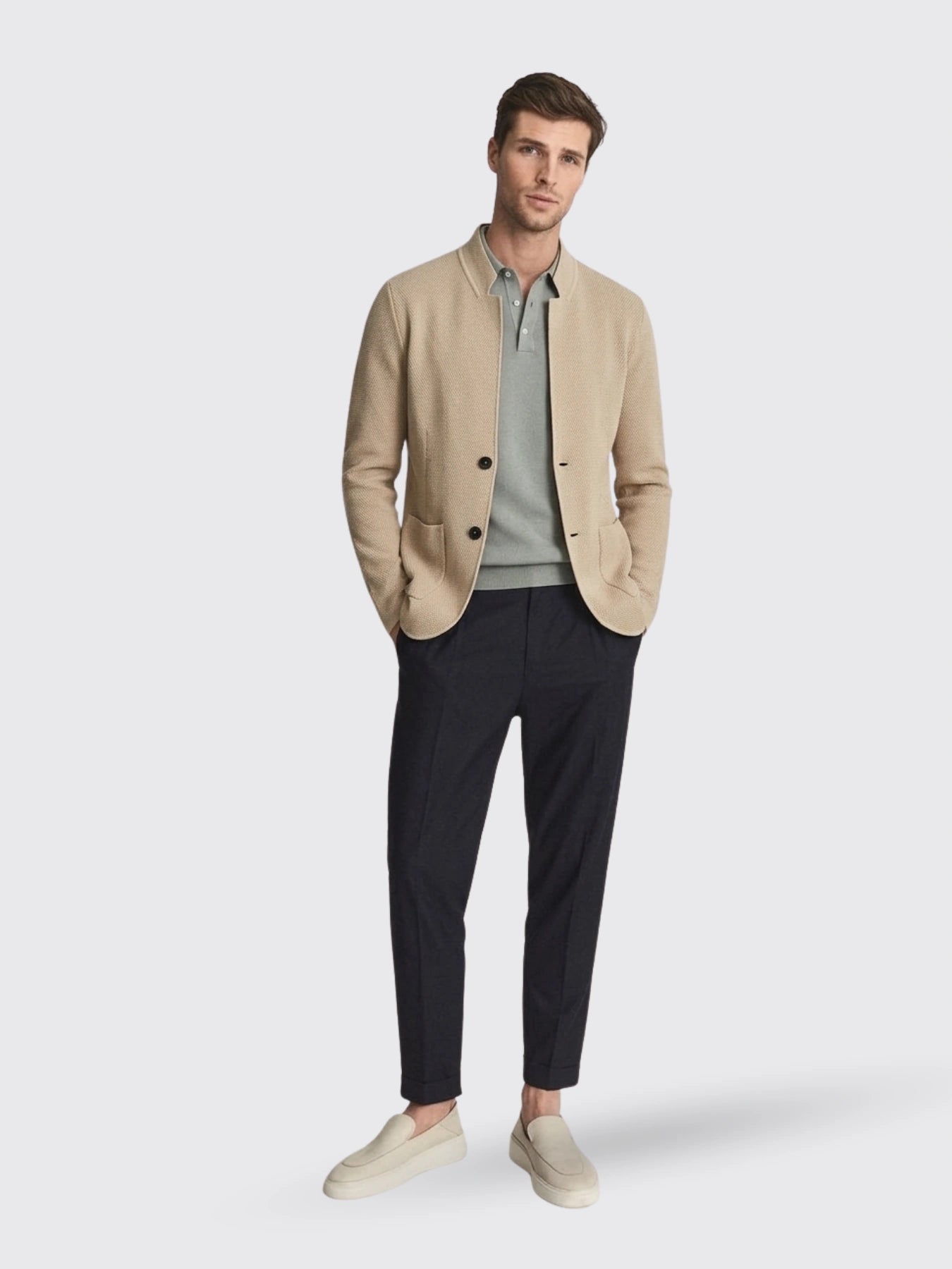 Knit Cardigan Stand Collar Sweater