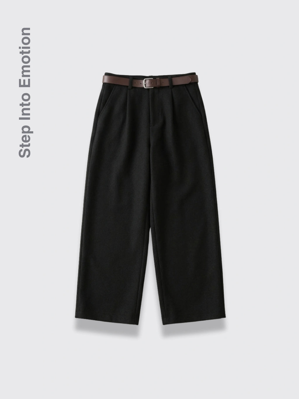 Thickened Wide-leg Pants Old-money Rock Black 2XL