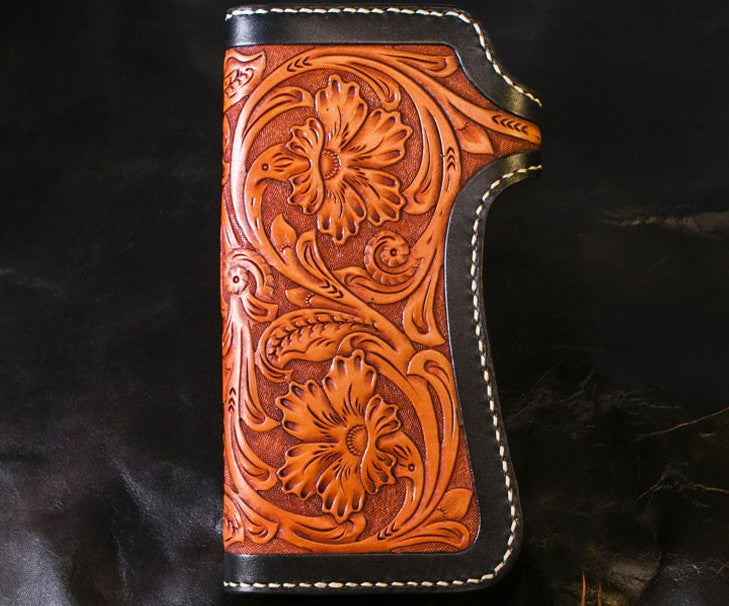 Leather Wallet For Men's Long Style