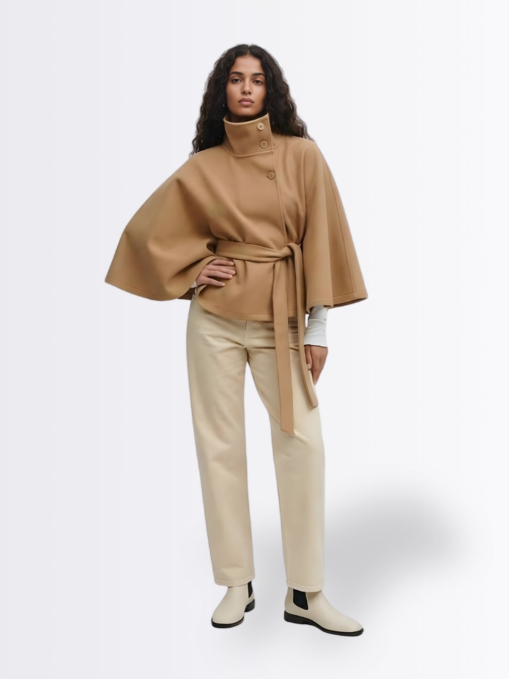 Elegant Button Top Trench Coat