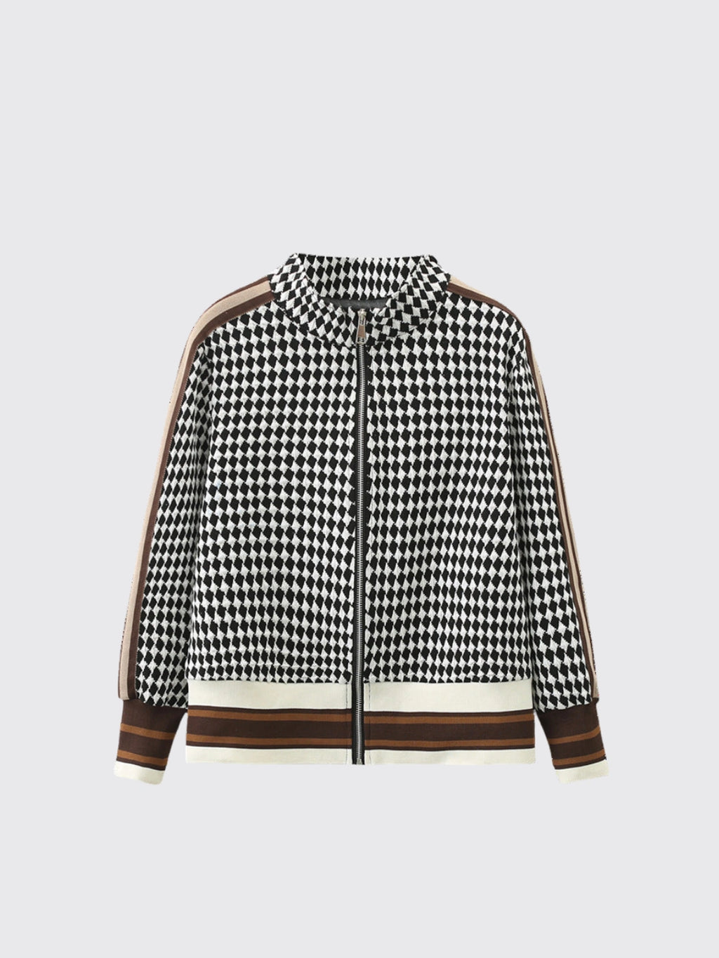 Plaid Coat Jacket Black And White Plaid 2XL