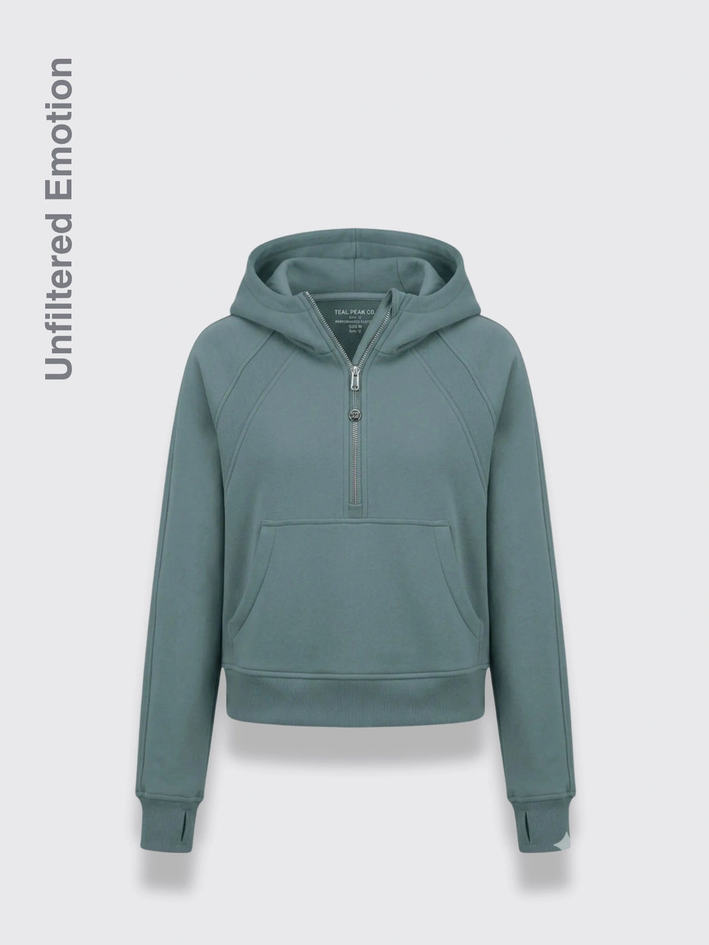 Zipper Hoodie Sweatshirt With Pocket Green L