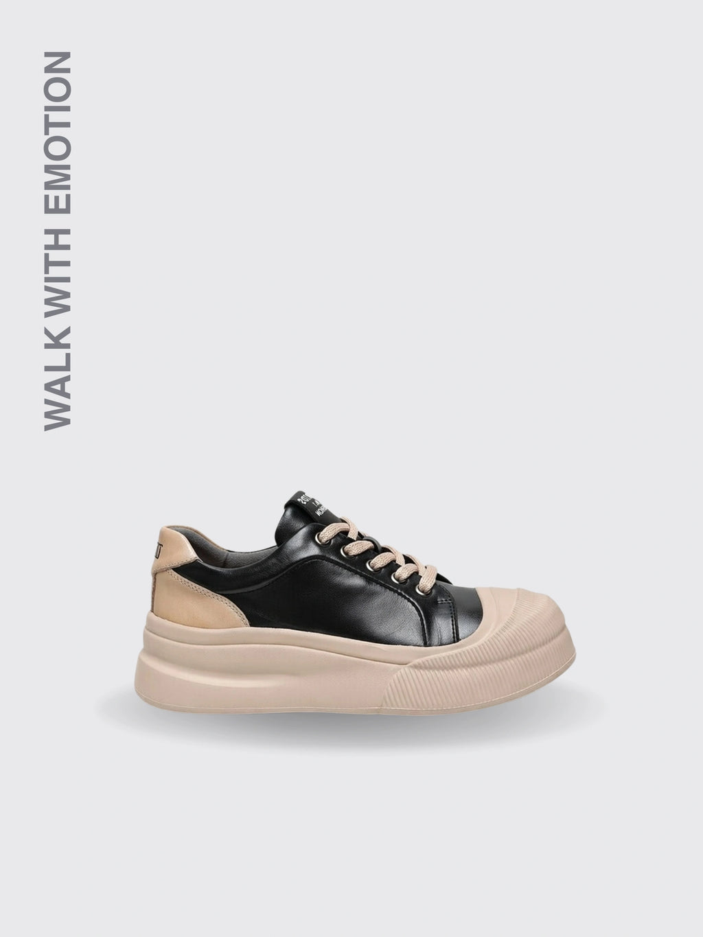 Leather Platform Biscuit Round Toe Platform