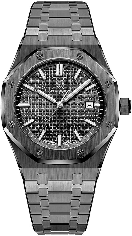 Poedagar Waterproof Calendar Watch Black