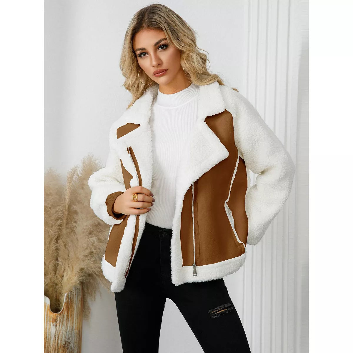 Suede Short Lamb Velvet Jacket