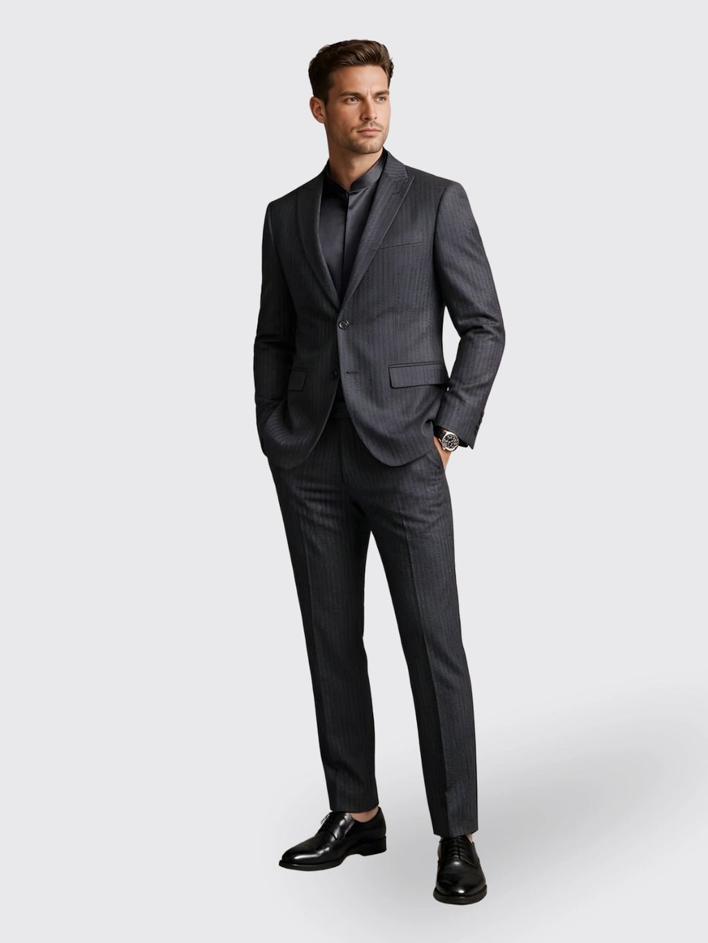 Business Casual Striped  Suit Jacket