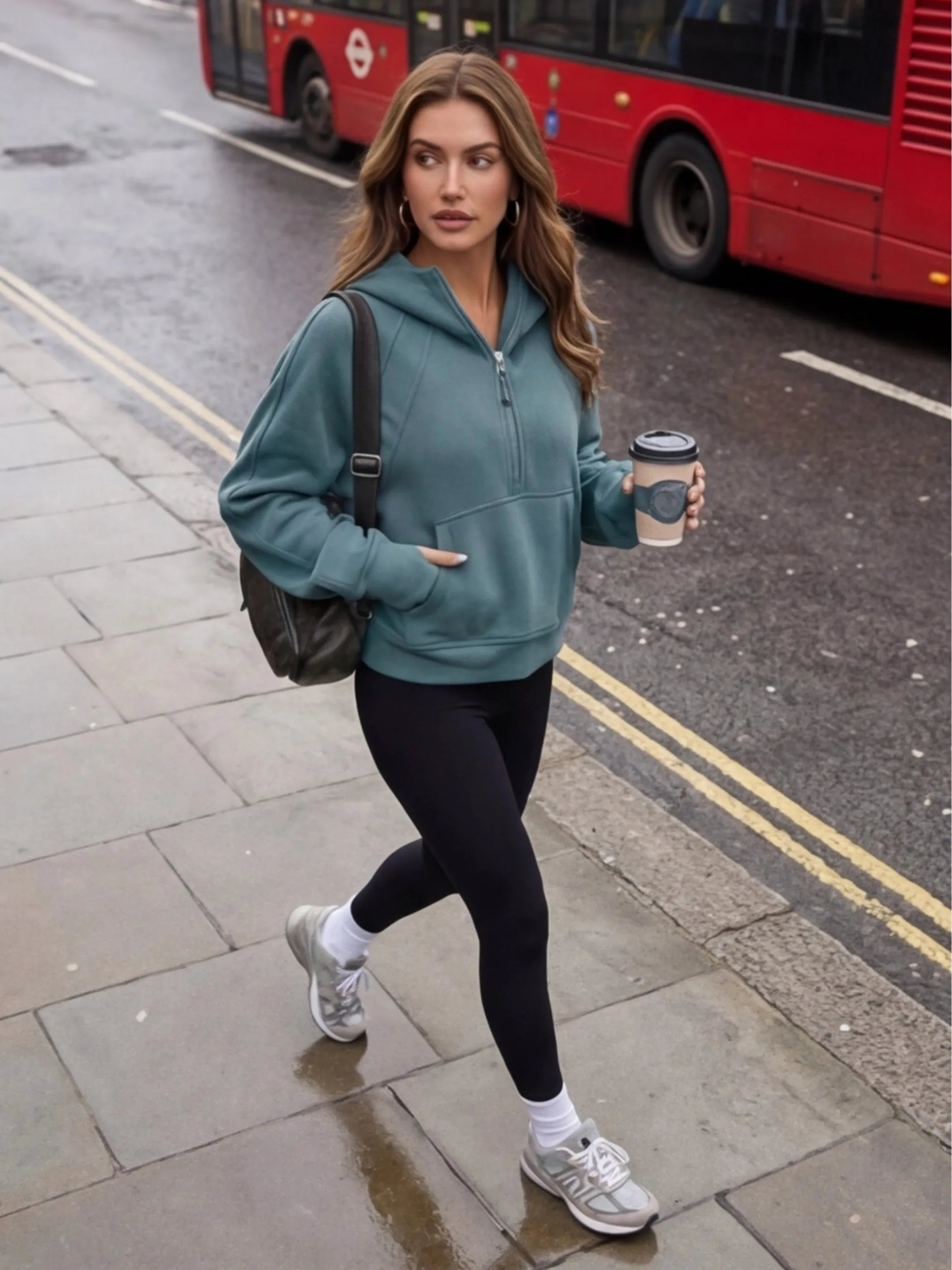 Zipper Hoodie Sweatshirt With Pocket