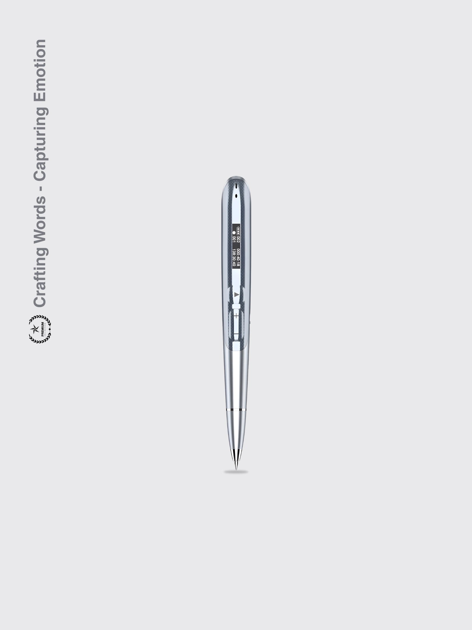 Lossless Writable Recording Pen With Display Screen Silver English Version 16GB