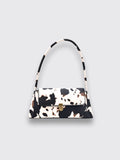 Stylish one-shoulder cow bag White
