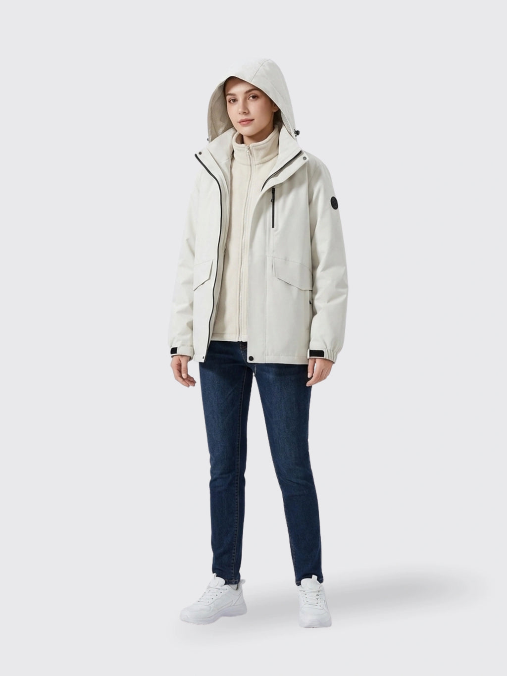 Womens Detachable 3-in-1 Hardshell Jacket Coats