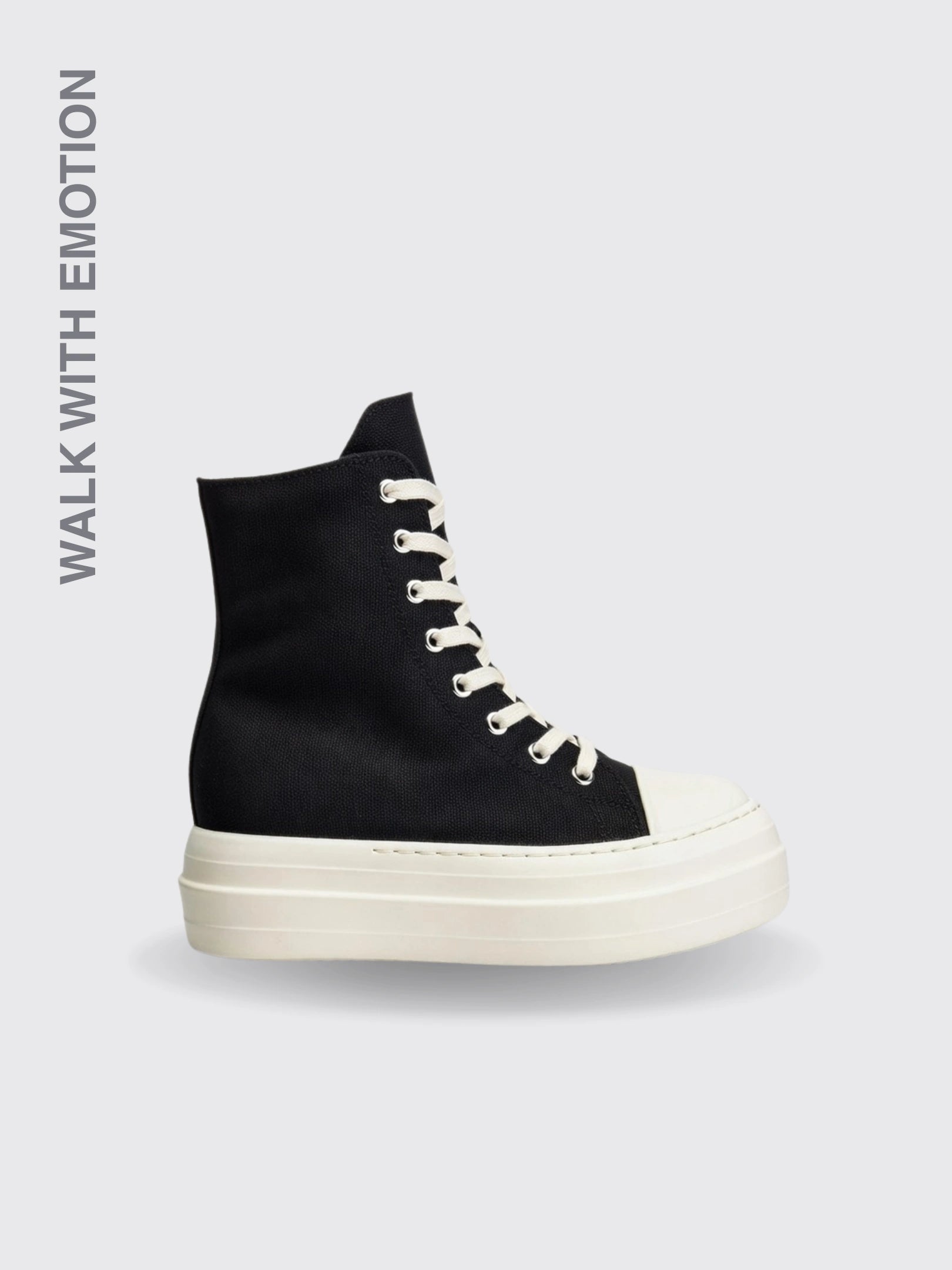 Platform High Top Side Zip Canvas Sneakers