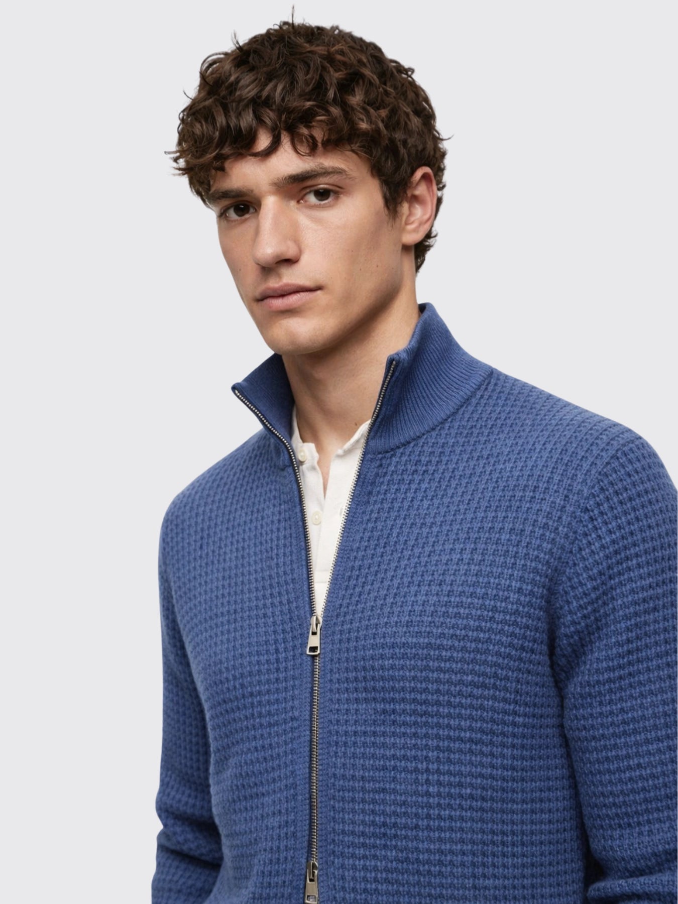 Stand Collar Zipper Cardigan