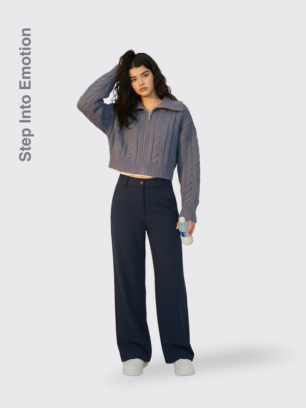 Striped Cotton-Linen Casual Pants