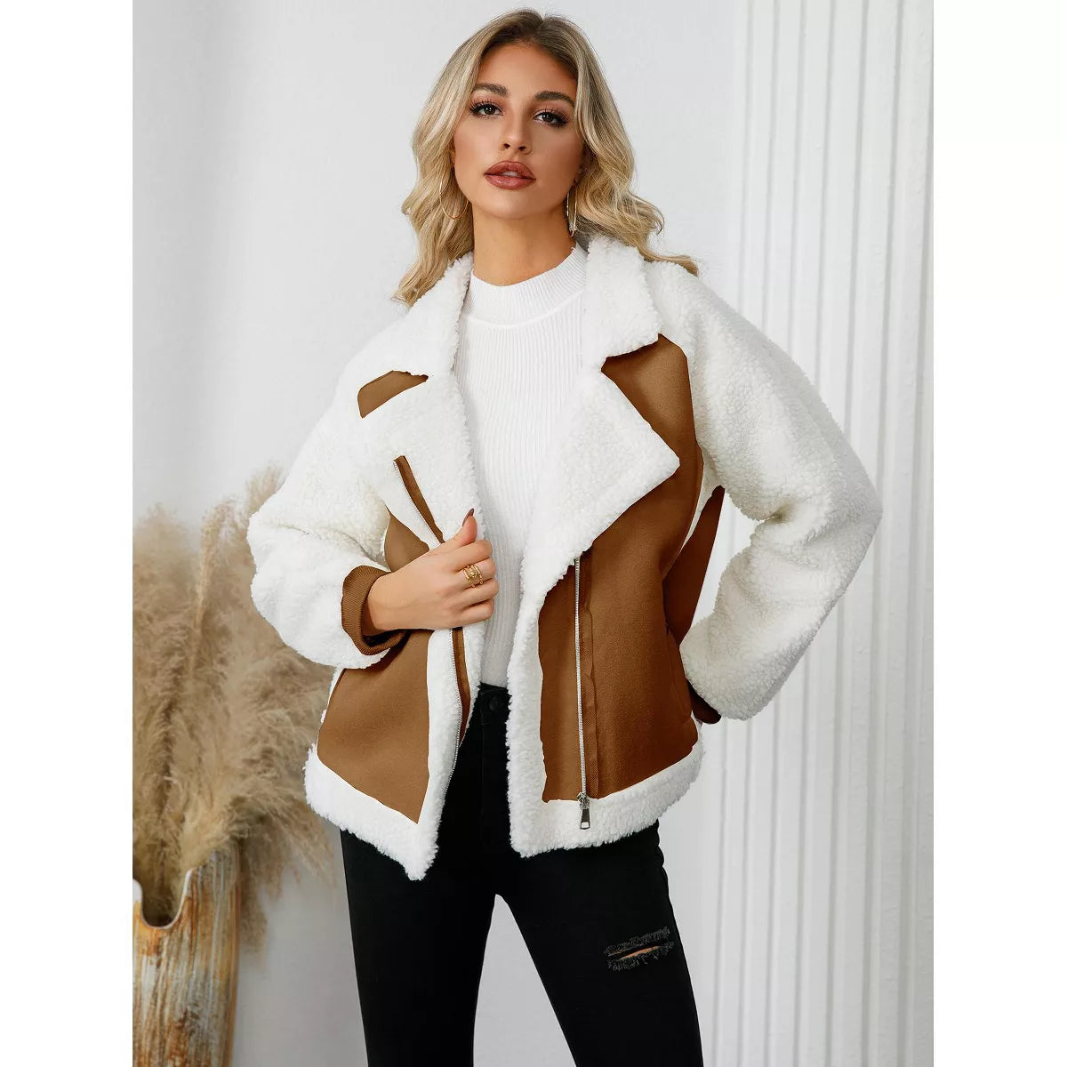 Suede Short Lamb Velvet Jacket
