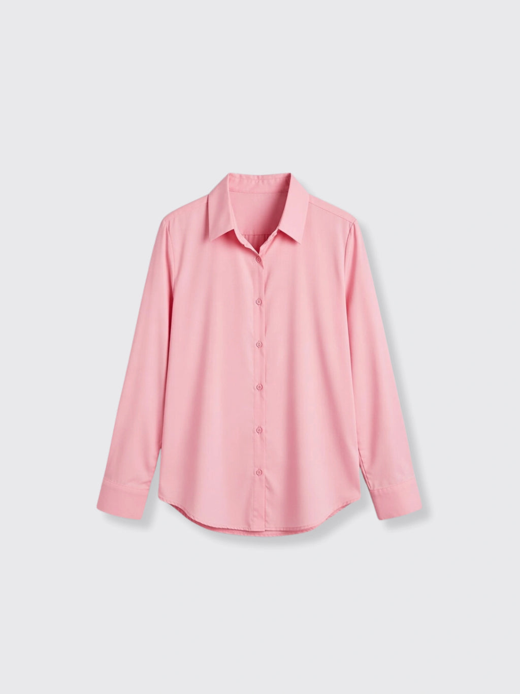 Loose Long Sleeve Shirt Women Pink L