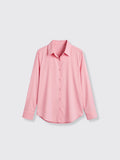 Loose Long Sleeve Shirt Women Pink L