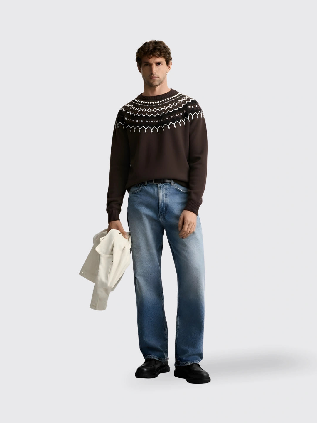 Casual Laid-back V-neck Knit Sweater